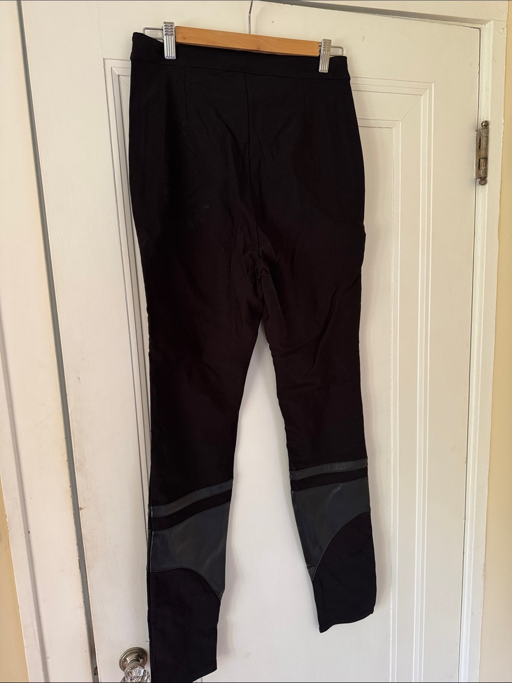 KILLSTAR voidclash black stretch Faux Leather Panel women’s pants L - Picture 3 of 6